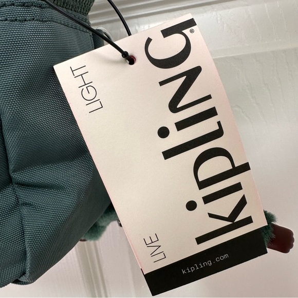 Kipling Albena Crossbody Bag Water-Repellent Nylon Teal Small - Picture 14 of 14